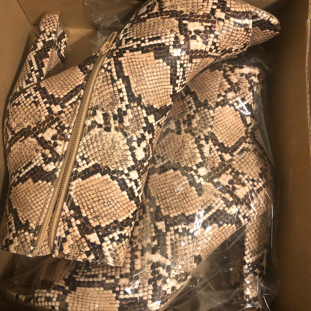 Brand New Snake Print Booties